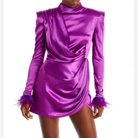 BRONX AND BANCO WOMEN'S NADINE MINI DRESS PURPLE SIZE LARGE NWT - Picture 1 of 16